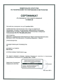 Сертификат об утверждении средств измерений №80824-20